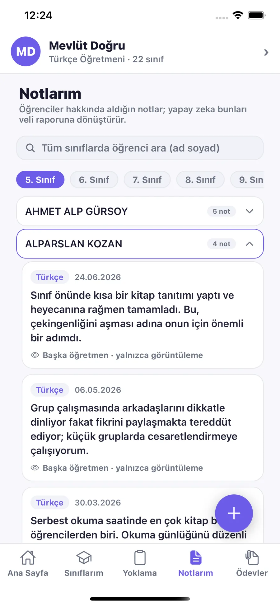 Öğretmen notları